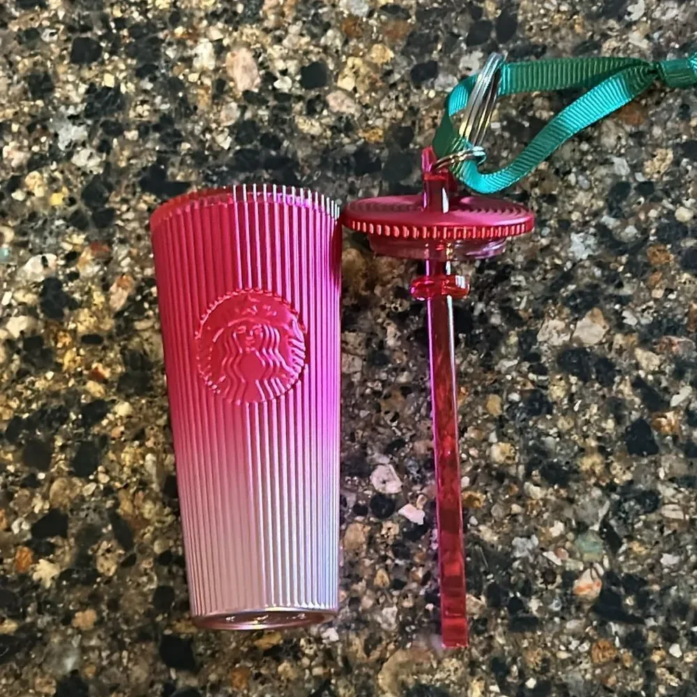 Starbucks Pink and White Gradient Keychain Tumbler